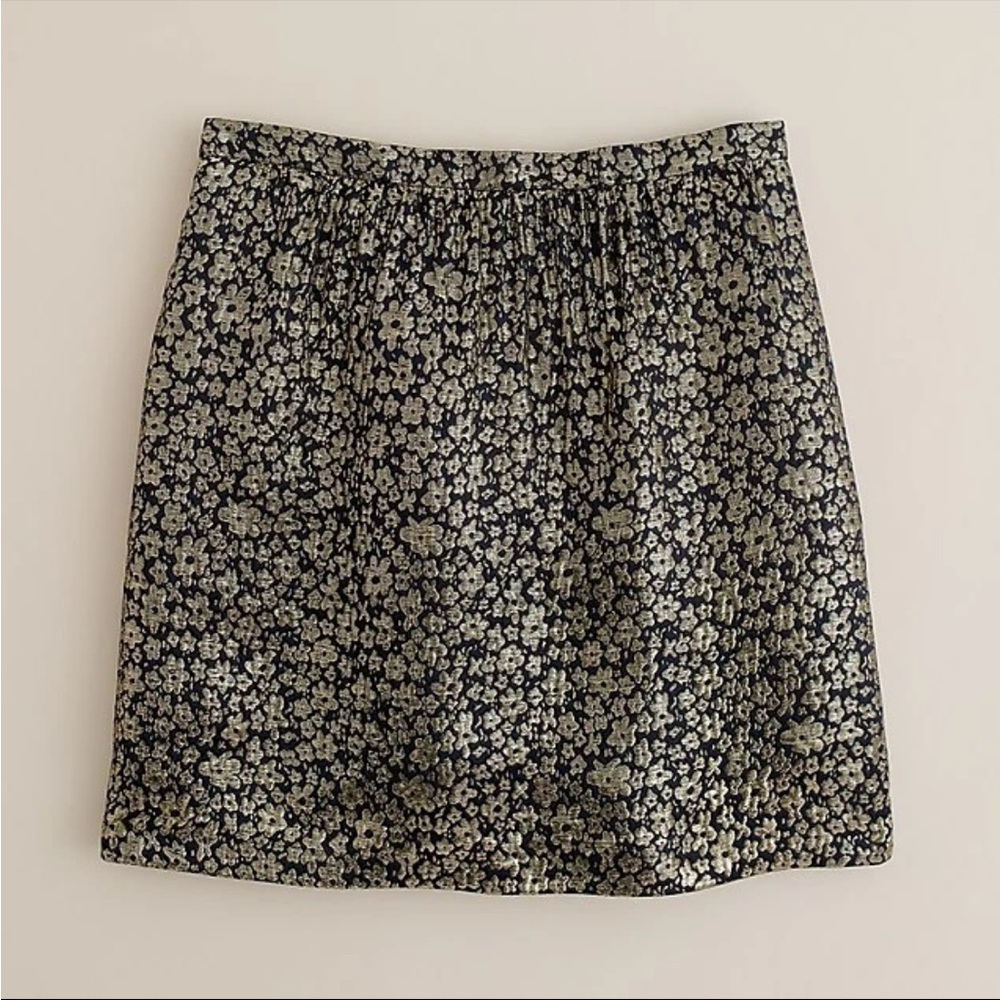 NWT - J.CREW - Marigold Jacquard Bell Skirt - size 2 (Midnight) $128